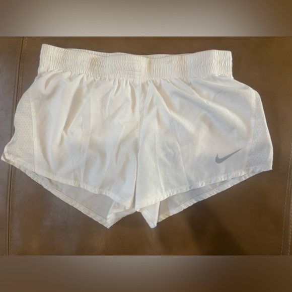Nike Pants - Nike Women's White Athletic Shorts with Gray Logo